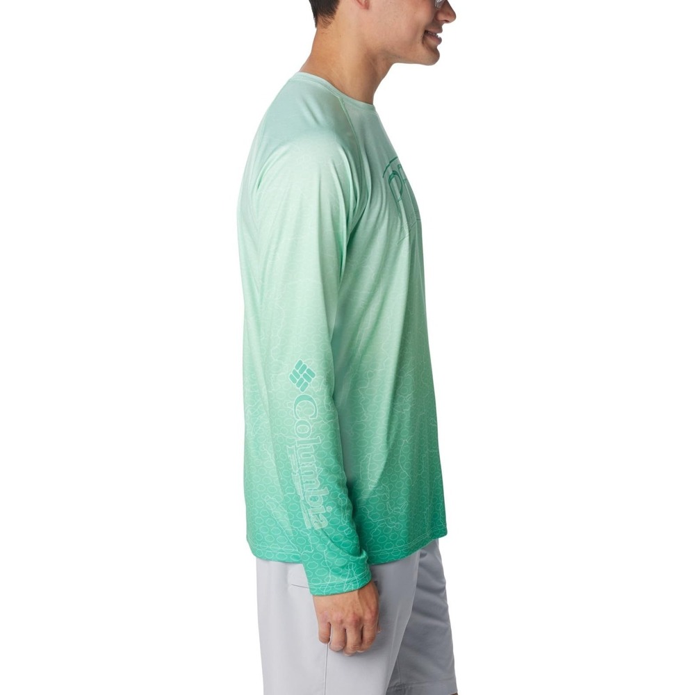Columbia Super Terminal Tackle PFG Long Sleeve Men's Med Ocean Mint 2069251367 - Picture 3 of 6